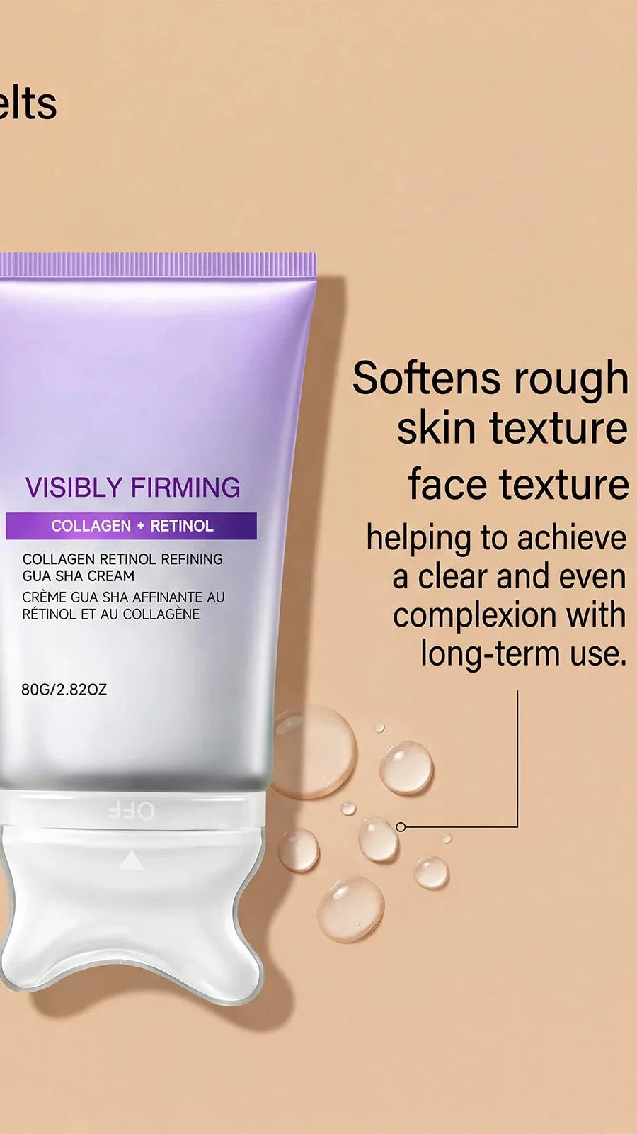 Instant Sculpting Contour Gua Sha Cream Retinol Collagen Lift Sagging Skin Face Cheek Neck Scraping Therapy