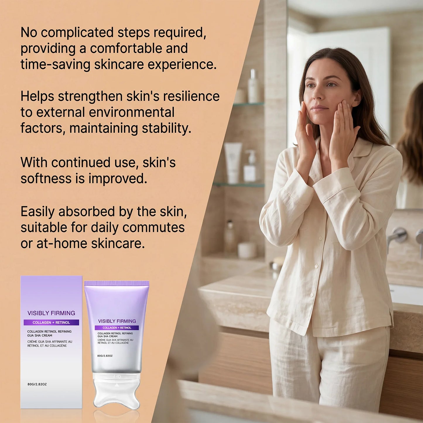Instant  Sculpting Contour Gua Sha Cream Retinol Collagen Lift Sagging Skin Face Cheek Neck Scraping Therapy