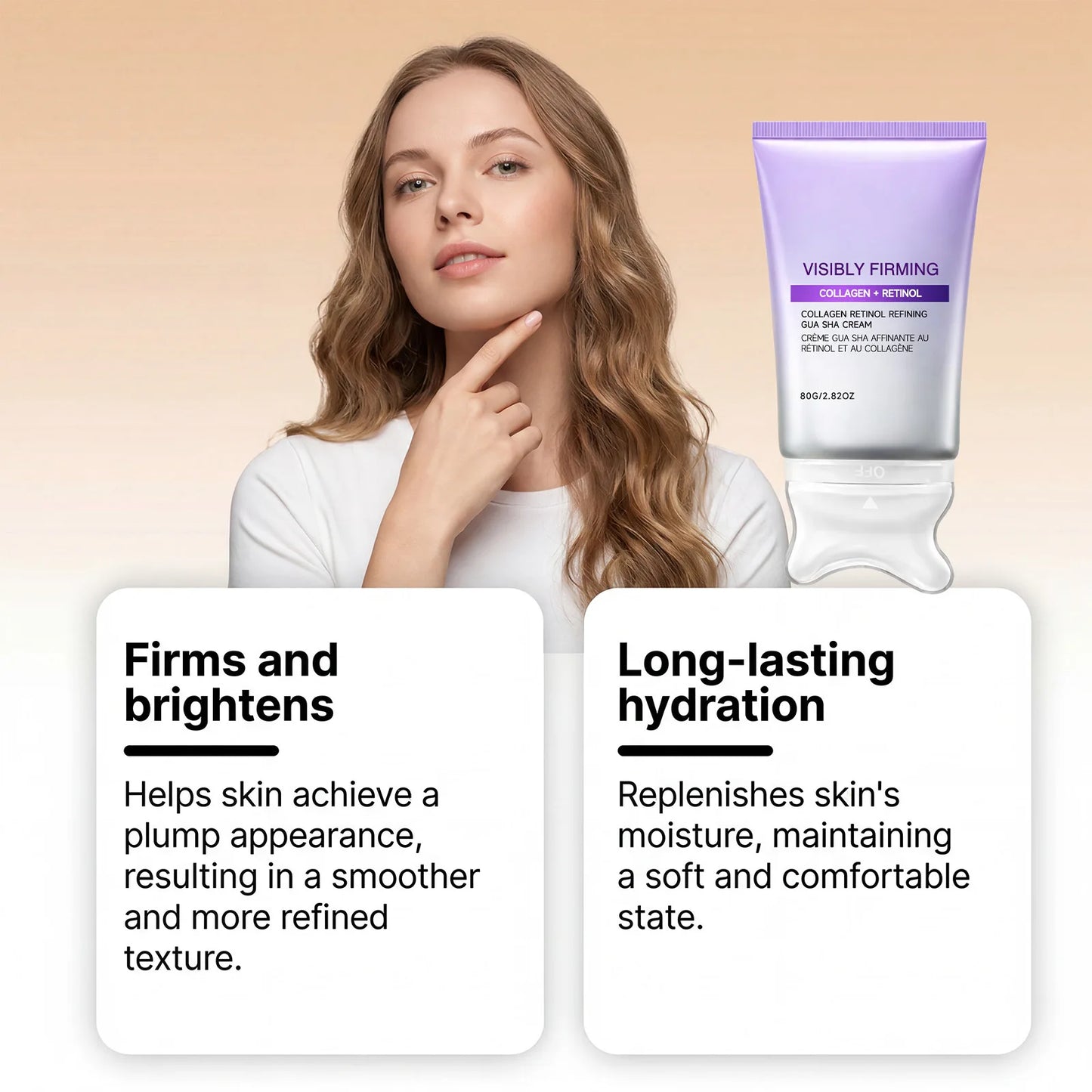 Instant  Sculpting Contour Gua Sha Cream Retinol Collagen Lift Sagging Skin Face Cheek Neck Scraping Therapy